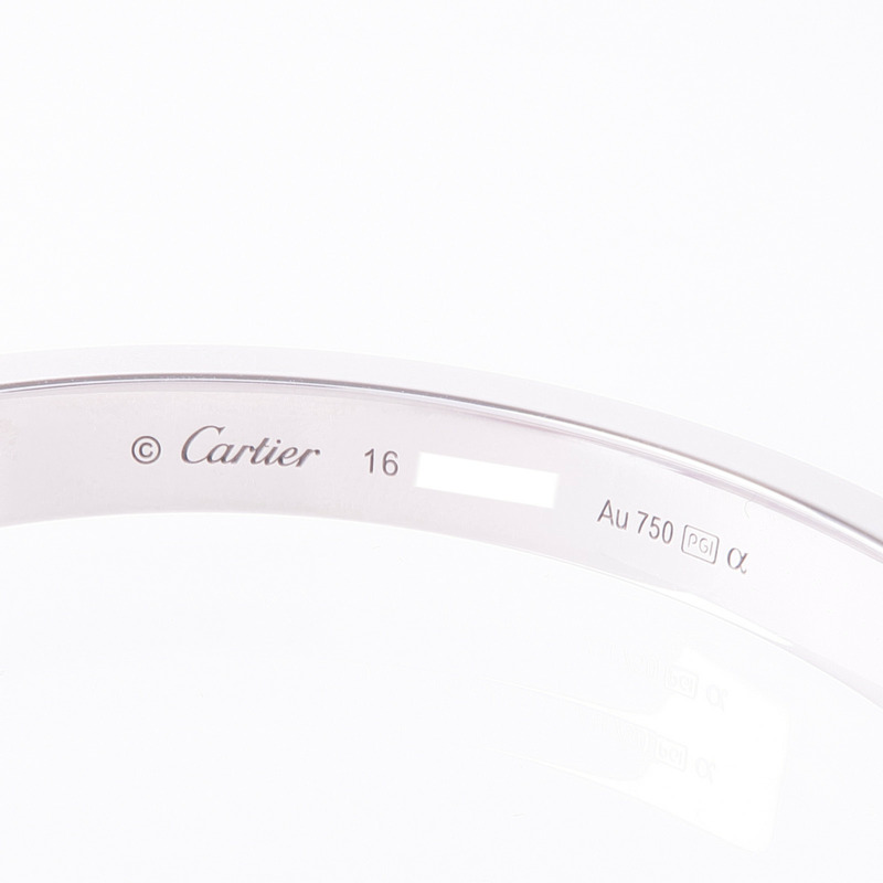 CARTIER 18K白金Love Bracelet鑽石手鐲Cartier#16-4