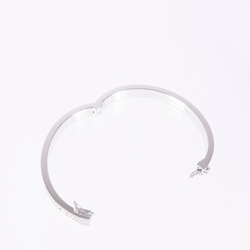 CARTIER 18K白金Love Bracelet鑽石手鐲Cartier#16-7