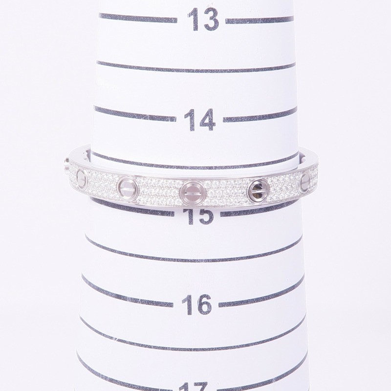 CARTIER 18K白金Love Bracelet鑽石手鐲Cartier#16-9