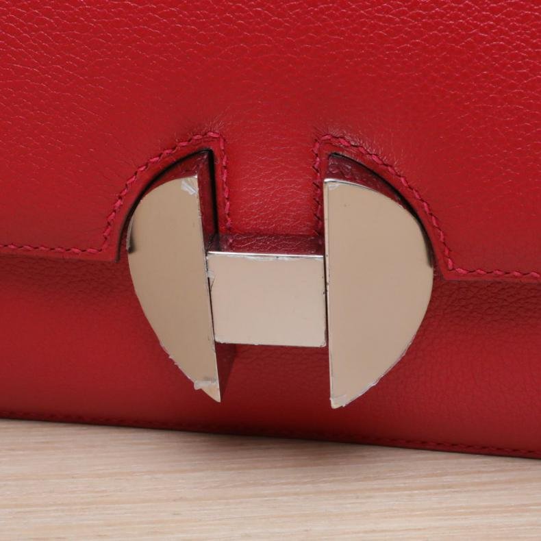 2002 - 26肩背包 Q5 國旗紅 EC皮 C刻 銀扣-4