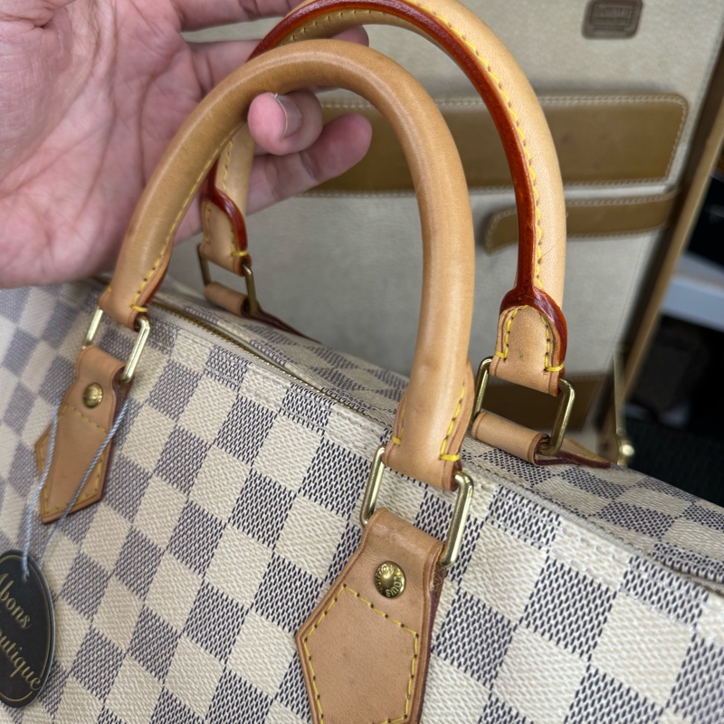Louis Vuitton 白棋盤格Speedy 35cm🩶少量花色-14
