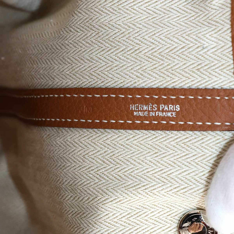 Hermes Hermès Garden Party 36 PM 手提包,Negonda,金色,N 印章,銀色五金-7
