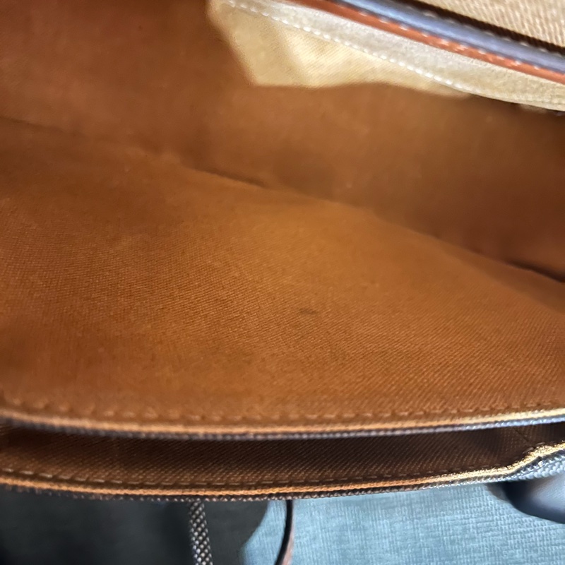 ☃️降一波⛄️CELINE 賽琳#TRIOMPHE系列帆布FOLCO #中號#斜背馬鞍包-咖#-36