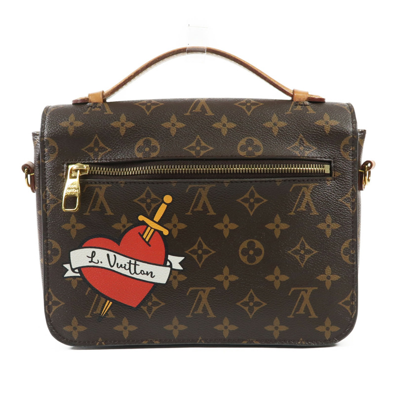 LOUIS VUITTON Monogram Patches Pochette Metis金扣手挽肩背兩用袋棕色-1