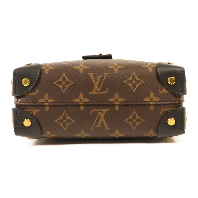LOUIS VUITTON Monogram Petite Malle Souple金扣手挽肩背兩用袋棕色-3