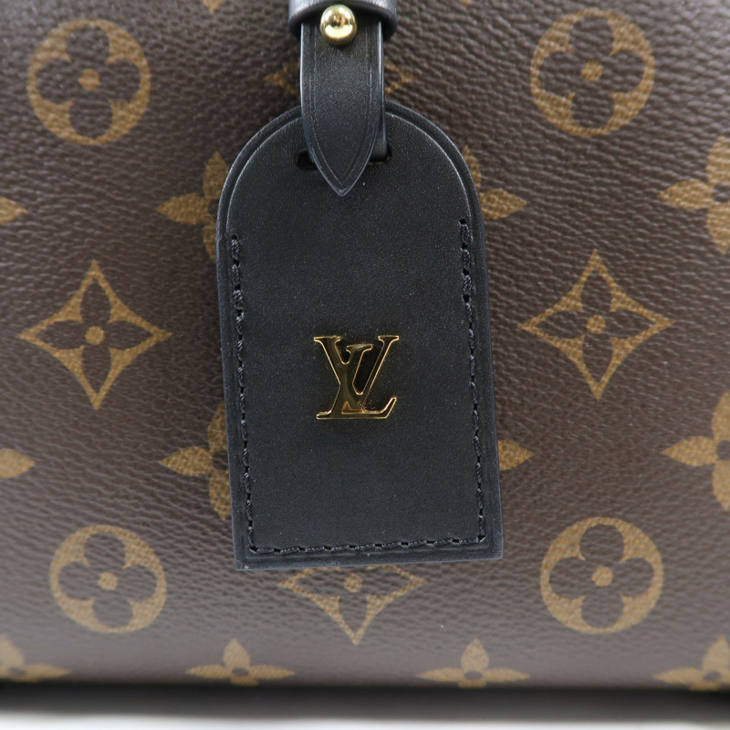 LOUIS VUITTON Monogram Petite Malle Souple金扣手挽肩背兩用袋棕色-6