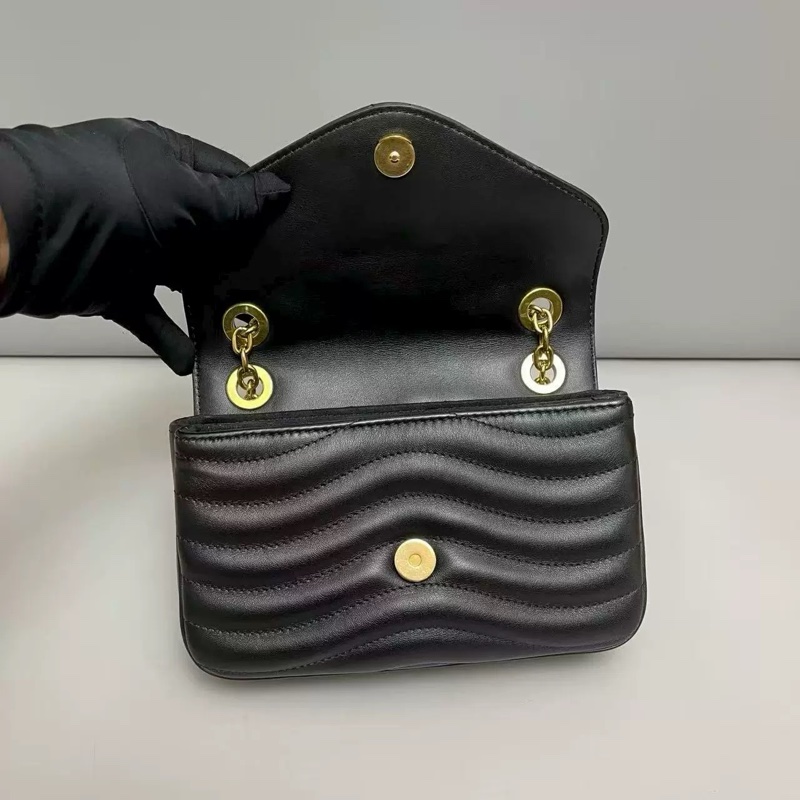 芯片款！Louis Vuitton New Wave 黑金全皮鏈條包-3