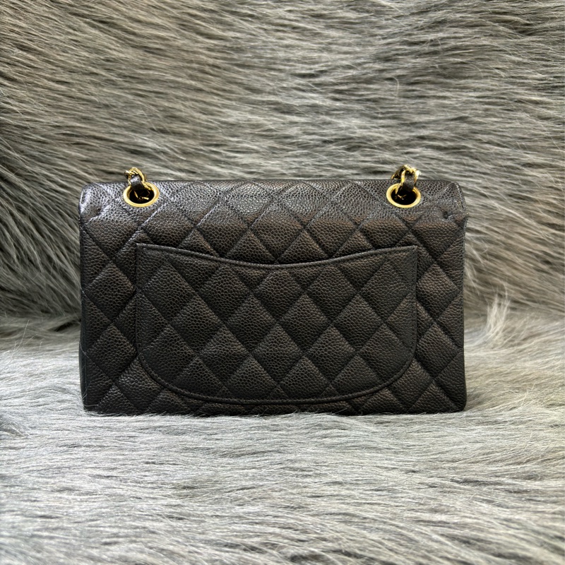CHANEL A01113 COCO23 CF23 FLAP 黑色荔枝皮金鍊 肩背包 口蓋包 老香-3