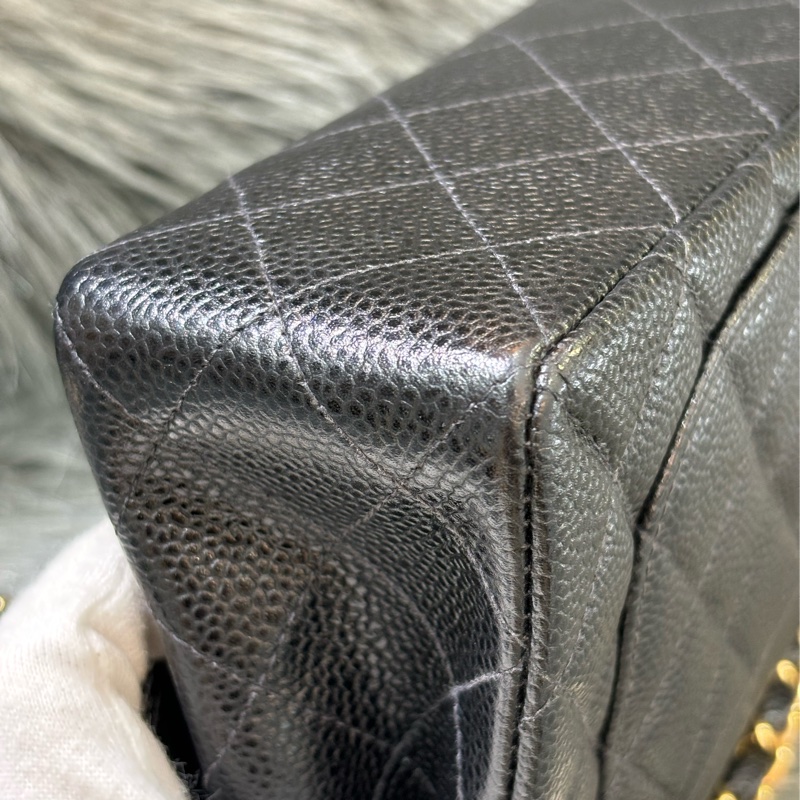 CHANEL A01113 COCO23 CF23 FLAP 黑色荔枝皮金鍊 肩背包 口蓋包 老香-16