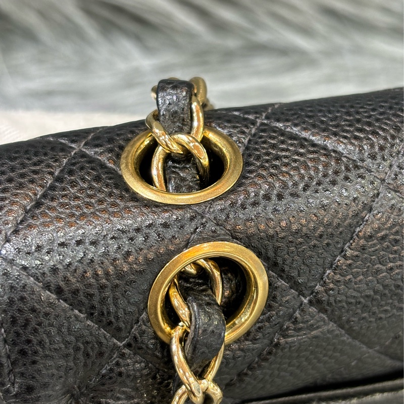 CHANEL A01113 COCO23 CF23 FLAP 黑色荔枝皮金鍊 肩背包 口蓋包 老香-22