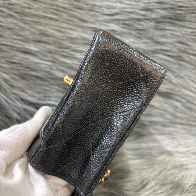 CHANEL A01113 COCO23 CF23 FLAP 黑色荔枝皮金鍊 肩背包 口蓋包 老香-25