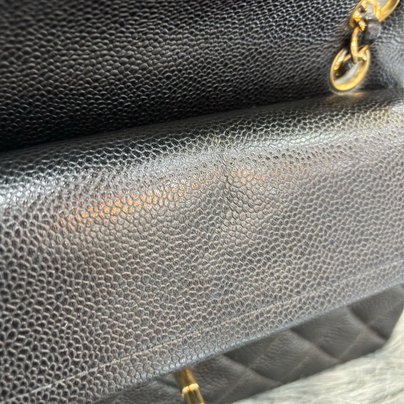 CHANEL A01113 COCO23 CF23 FLAP 黑色荔枝皮金鍊 肩背包 口蓋包 老香-28