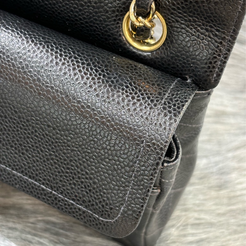 CHANEL A01113 COCO23 CF23 FLAP 黑色荔枝皮金鍊 肩背包 口蓋包 老香-31