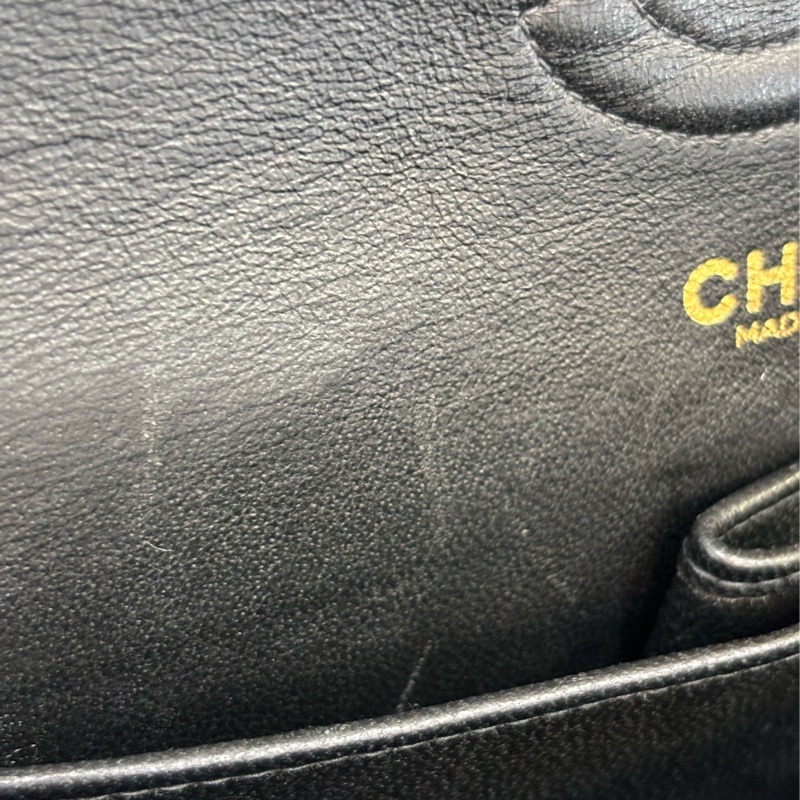 CHANEL A01113 COCO23 CF23 FLAP 黑色荔枝皮金鍊 肩背包 口蓋包 老香-45