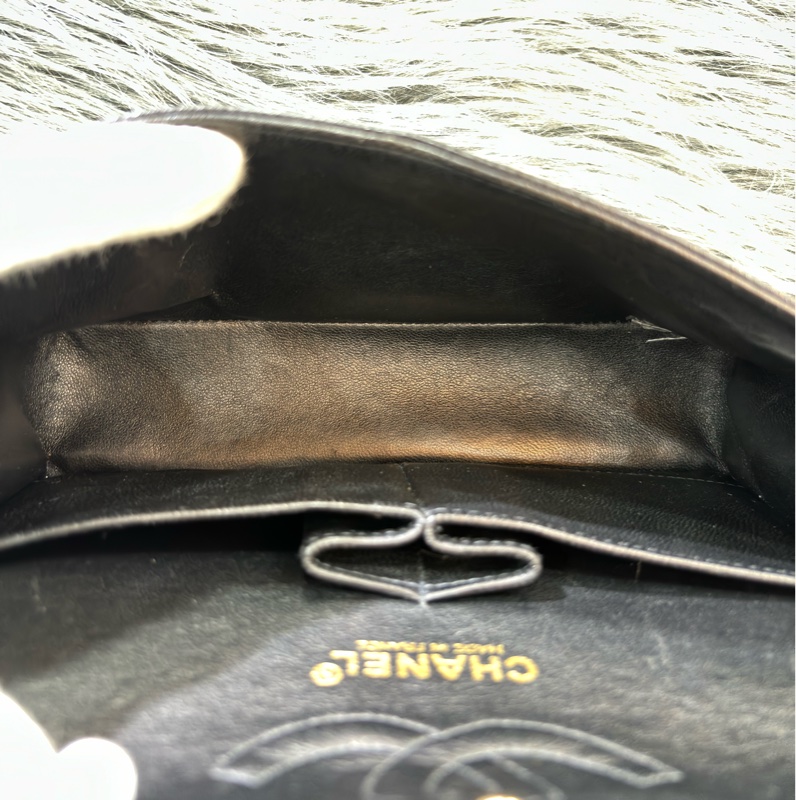 CHANEL A01113 COCO23 CF23 FLAP 黑色荔枝皮金鍊 肩背包 口蓋包 老香-48