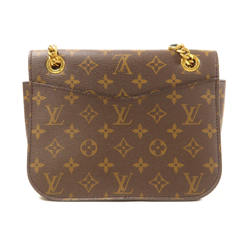 LOUIS VUITTON Monogram Passy金扣肩背袋棕色-1