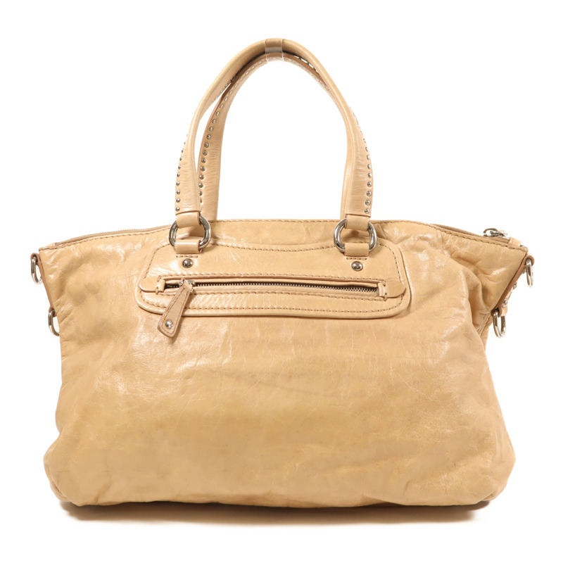 Miu Miu 牛皮皮革2 Way Shoulder Bag銀扣手挽肩背兩用袋-1