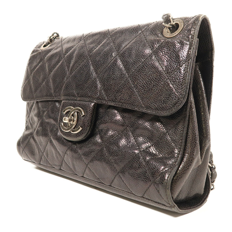 CHANEL 牛皮皮革Chain Shoulder Bag銀扣鏈帶肩背袋-2