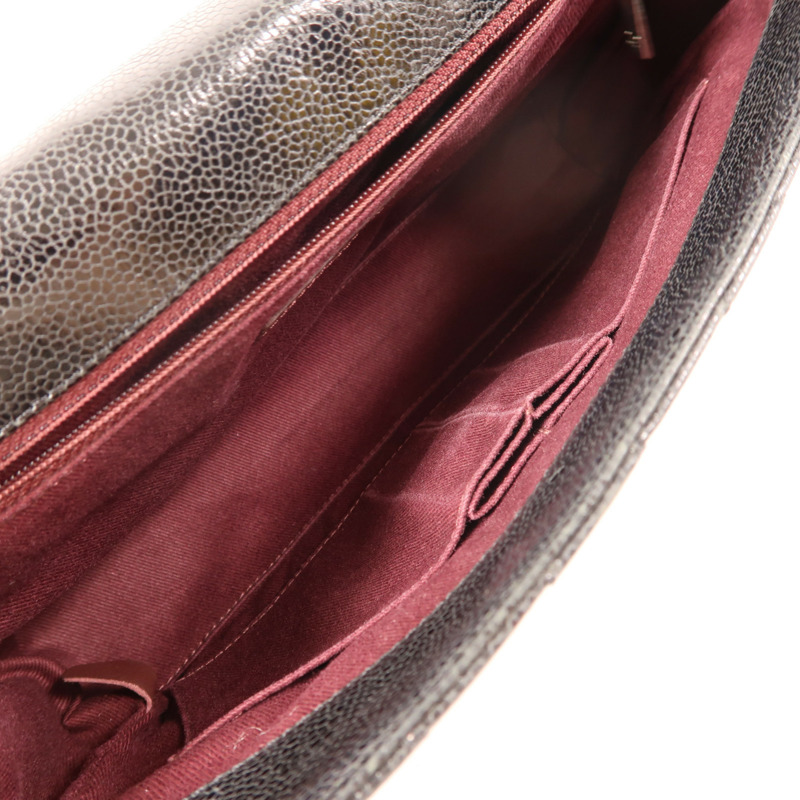 CHANEL 牛皮皮革Chain Shoulder Bag銀扣鏈帶肩背袋-9