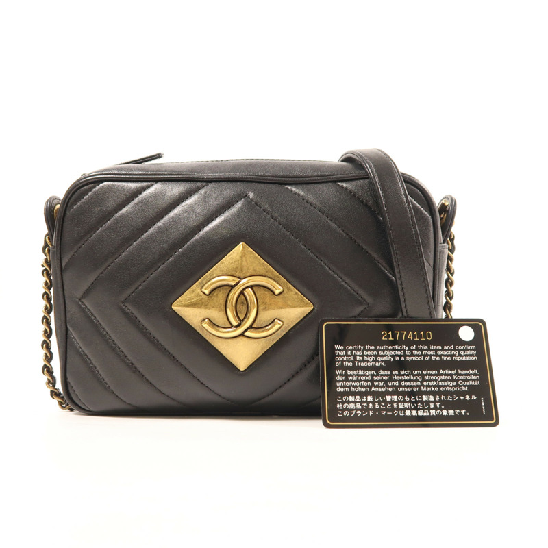 CHANEL 牛皮皮革Chain Shoulder Bag金扣鏈帶肩背袋-13