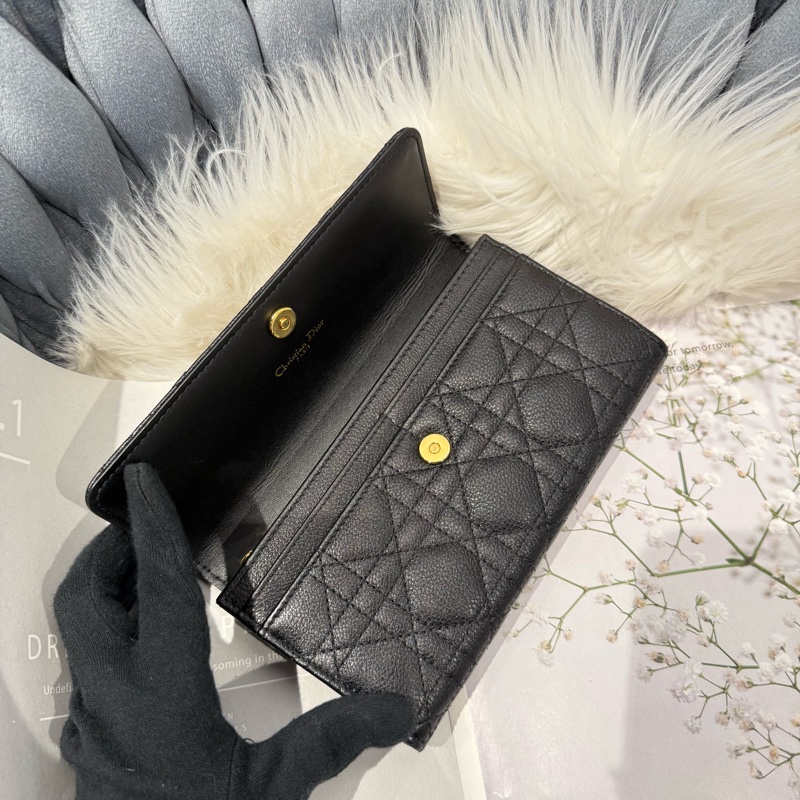 Dior Caro Orchid 黑色長夾 黑金-3
