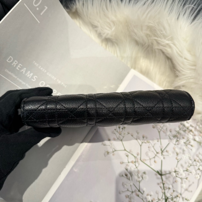 Dior Caro Orchid 黑色長夾 黑金-7