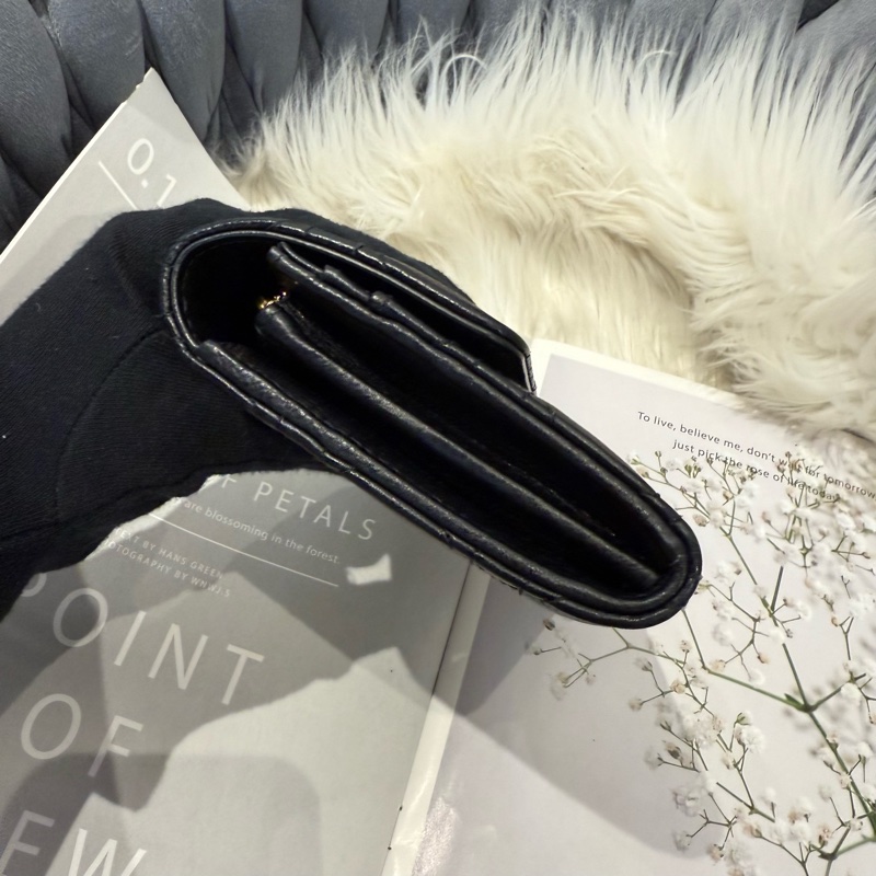 Dior Caro Orchid 黑色長夾 黑金-9