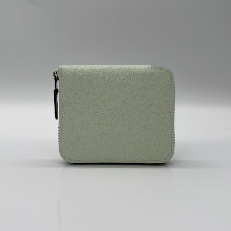 全新未使用|Hermes 氣泡綠 B刻 自由之城 絲巾Silk'In 卡包 零錢 短夾|專櫃 49,500-1