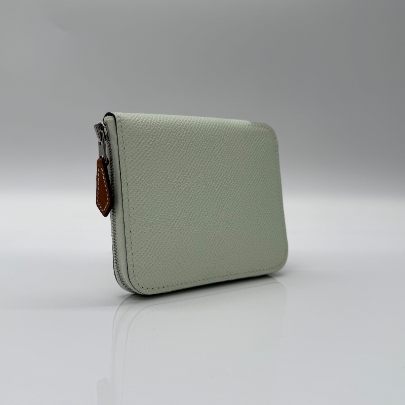 全新未使用|Hermes 氣泡綠 B刻 自由之城 絲巾Silk'In 卡包 零錢 短夾|專櫃 49,500-2