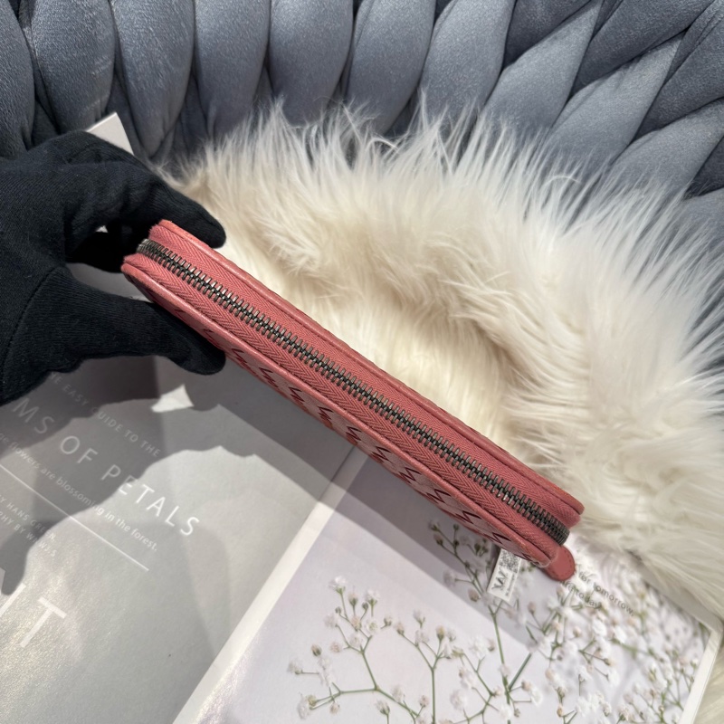 BV 小編織豆沙粉長夾 拉鏈長夾-2