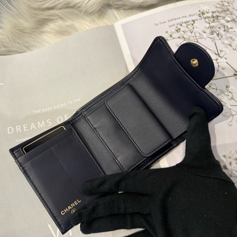 香奈兒 深藍 2.55三折短夾-2