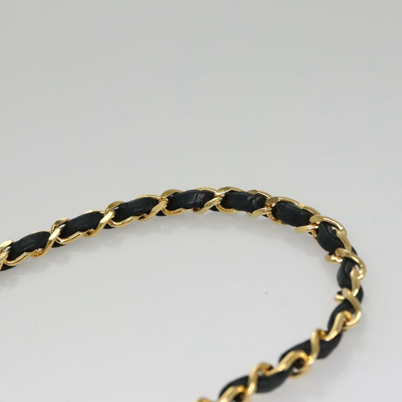 【日本直送】香奈兒鏈絎縫單肩包小羊皮黑金 CC 正品 PP133-7