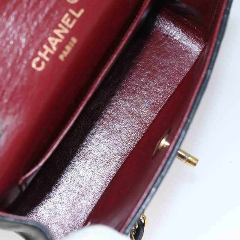 【日本直送】香奈兒鏈絎縫單肩包小羊皮黑金 CC 正品 PP133-10