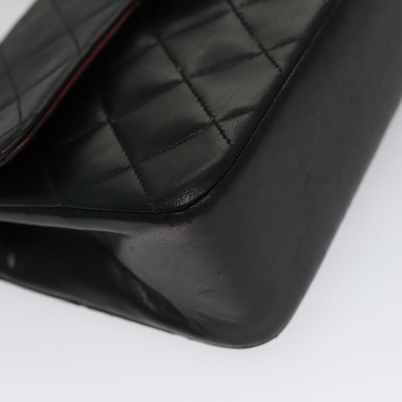 【日本直送】香奈兒鏈絎縫單肩包小羊皮黑金 CC 正品 PP133-14