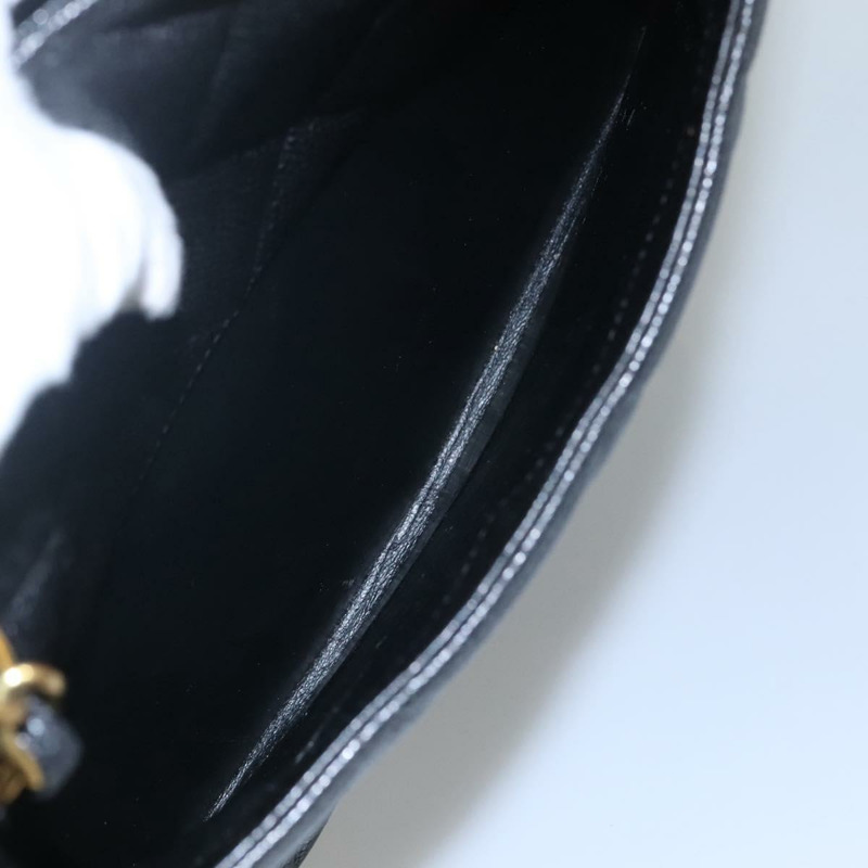 【日本直送】香奈兒 Matelasse 鏈條單肩包 小牛皮 黑金 CC 正品 ki5432-21