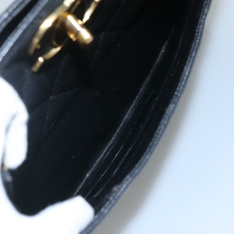 【日本直送】香奈兒 Matelasse 鏈條單肩包 小牛皮 黑金 CC 正品 ki5432-22