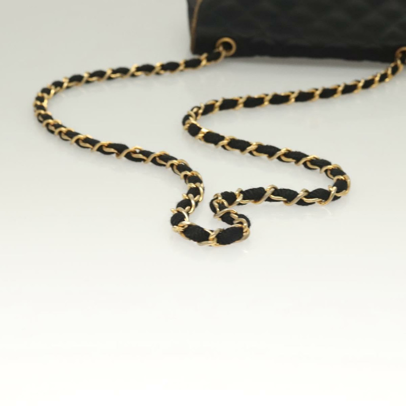 【日本直送】香奈兒 Matelasse 鏈條單肩包 緞面黑金 CC 正品 PP692-6