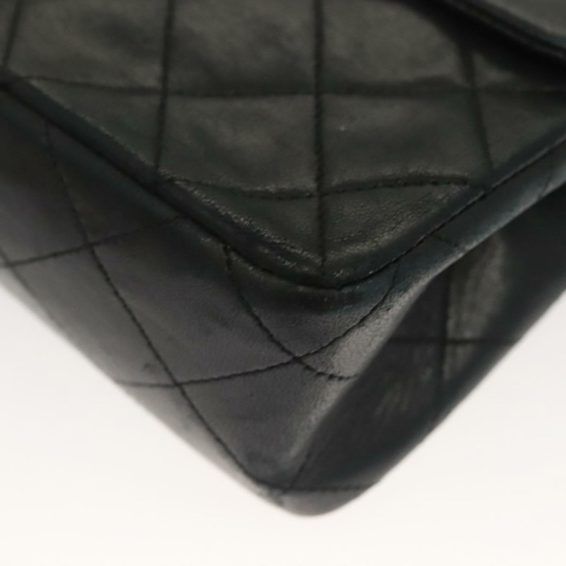 【日本直送】香奈兒 Matelasse 鏈條單肩包 小羊皮 黑金 CC 正品 PP771-14