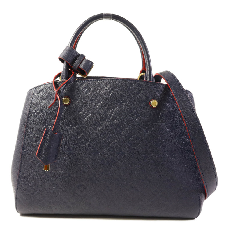 LOUIS VUITTON Monogram Empreinte Montaigne MM金扣手挽肩背兩用袋-0
