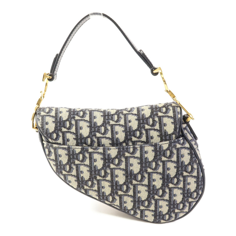 Dior 帆布Mini Saddle金扣手挽袋-1