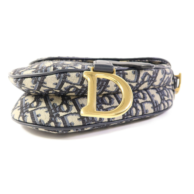 Dior 帆布Mini Saddle金扣手挽袋-3