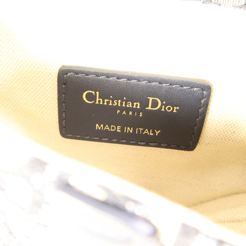 Dior 帆布Mini Saddle金扣手挽袋-6