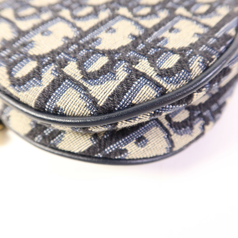 Dior 帆布Mini Saddle金扣手挽袋-11