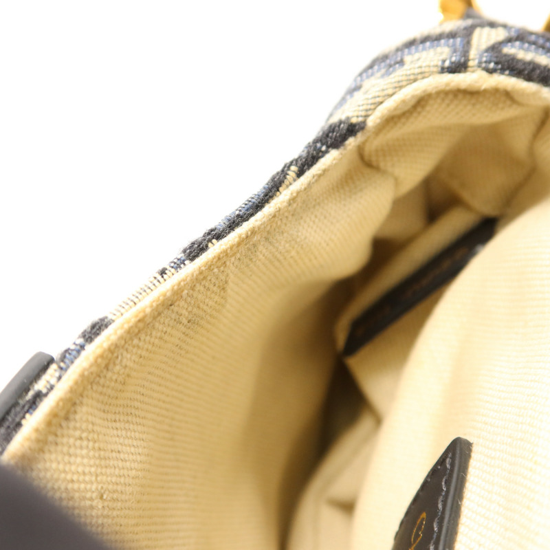 Dior 帆布Mini Saddle金扣手挽袋-13