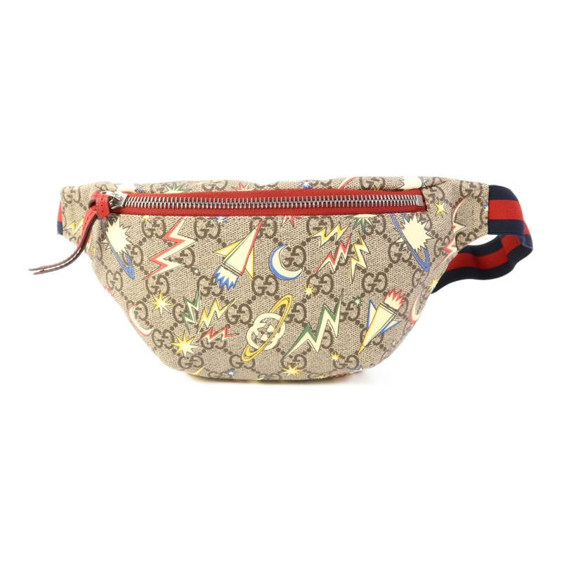 GUCCI 塗層帆布Waist/Body Bag銀扣腰包-0