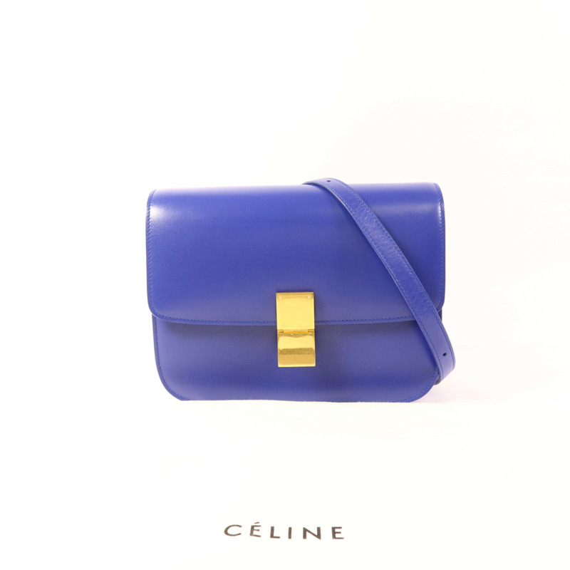 CELINE 牛皮皮革Classic Box M金扣肩背袋-14