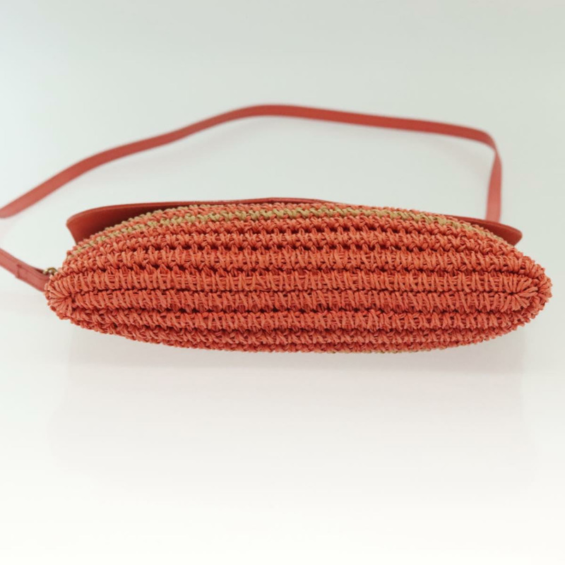 【日本直送】BURBERRY 藍標肩包 拉菲草皮革 米色 橙色 金色 正品 ti3366-5