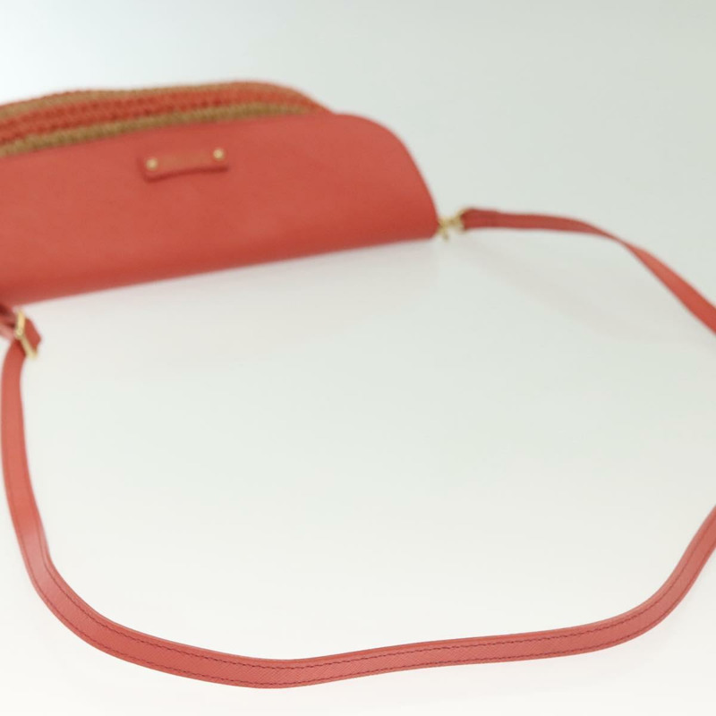 【日本直送】BURBERRY 藍標肩包 拉菲草皮革 米色 橙色 金色 正品 ti3366-7