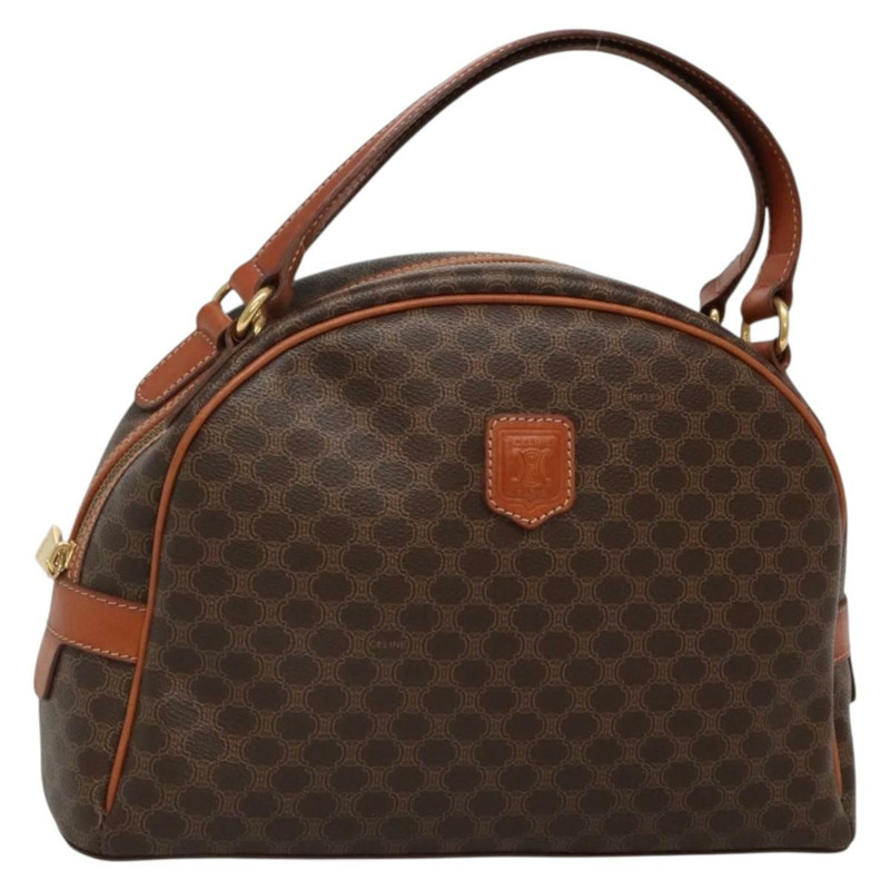 【日本直送】CELINE Macadam帆布手提包 PVC皮革 棕色 金色 正品 ki5919-0