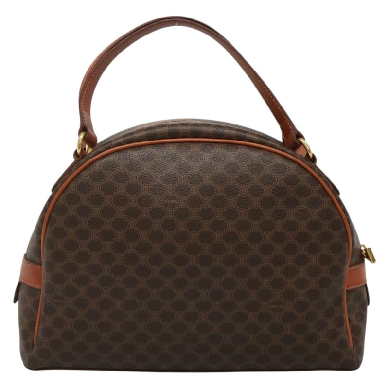 【日本直送】CELINE Macadam帆布手提包 PVC皮革 棕色 金色 正品 ki5919-1